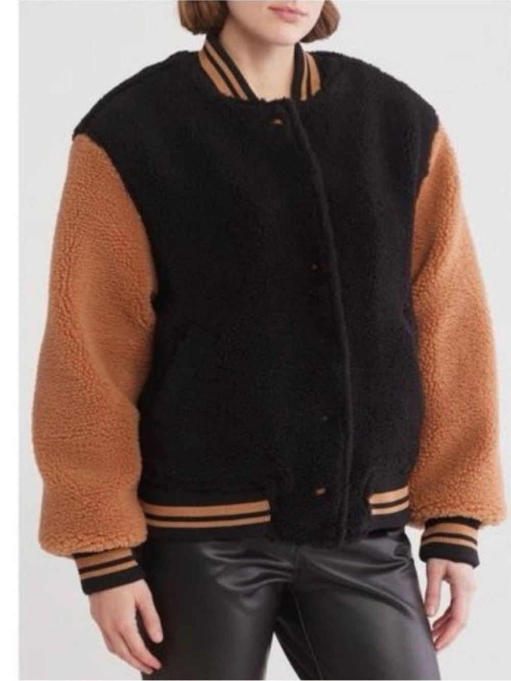 Blank NYC Teddy Fleece Bomber Jacket. Size S Women #559